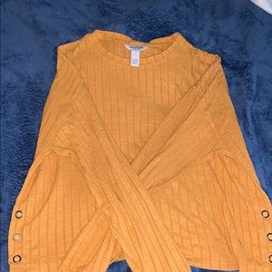 yellow cropped long sleeve